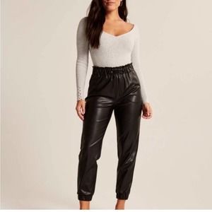 Abercrombie Vegan Leather Joggers Size SMALL